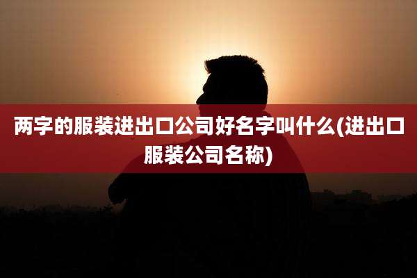 两字的服装进出口公司好名字叫什么(进出口服装公司名称)