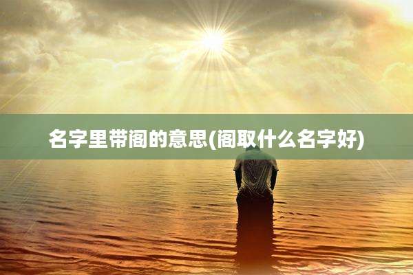 名字里带阁的意思(阁取什么名字好)