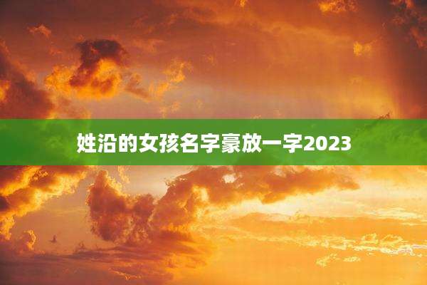 姓沿的女孩名字豪放一字2023