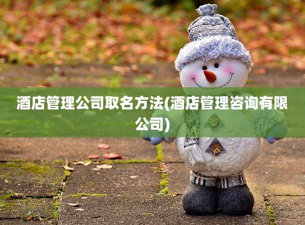 酒店管理公司取名方法(酒店管理咨询有限公司)
