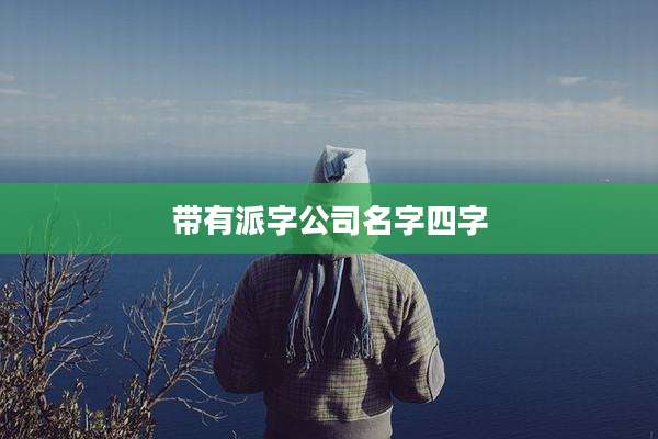 带有派字公司名字四字
