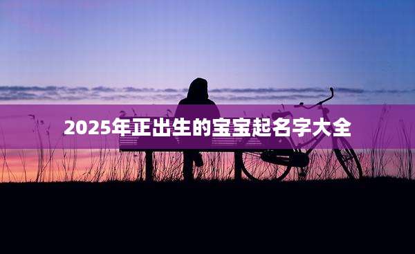 2025年正出生的宝宝起名字大全