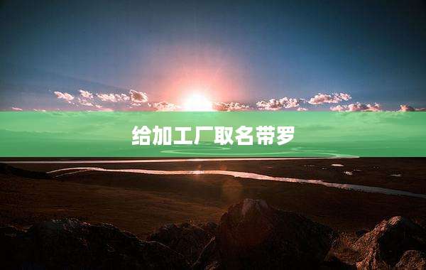 给加工厂取名带罗