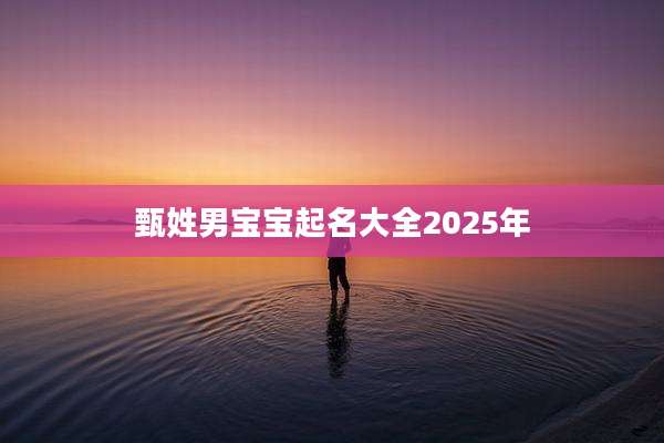 甄姓男宝宝起名大全2025年