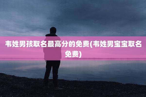 韦姓男孩取名最高分的免费(韦姓男宝宝取名免费)