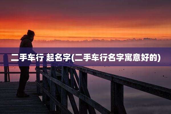 二手车行 起名字(二手车行名字寓意好的)