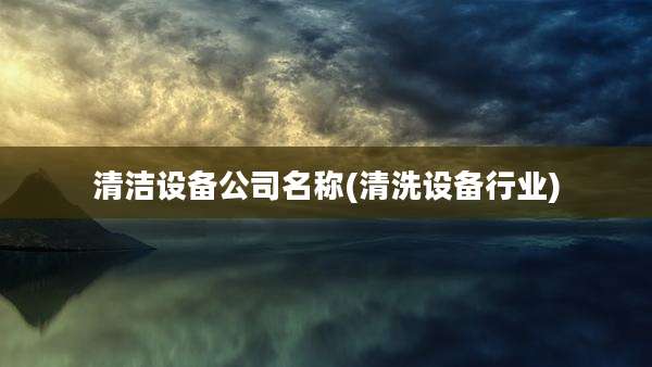 清洁设备公司名称(清洗设备行业)