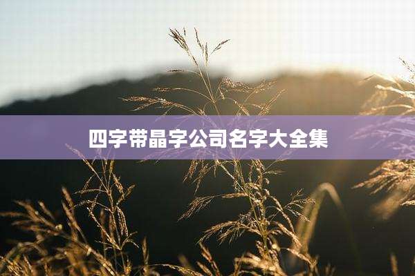 四字带晶字公司名字大全集