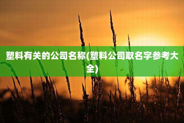 塑料有关的公司名称(塑料公司取名字参考大全)