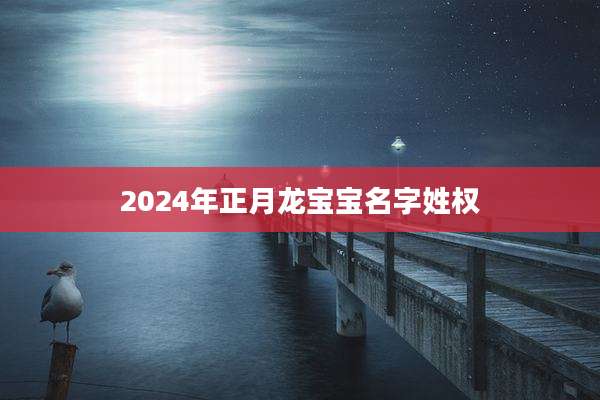 2024年正月龙宝宝名字姓权