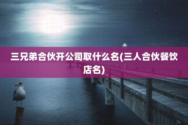 三兄弟合伙开公司取什么名(三人合伙餐饮店名)