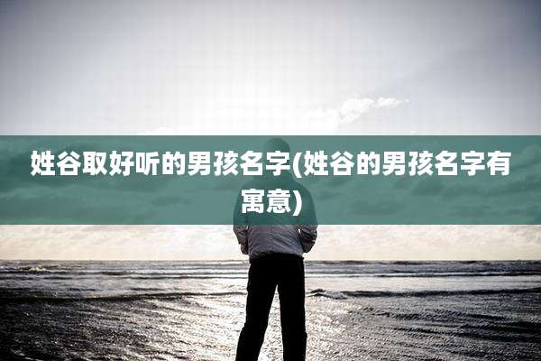姓谷取好听的男孩名字(姓谷的男孩名字有寓意)