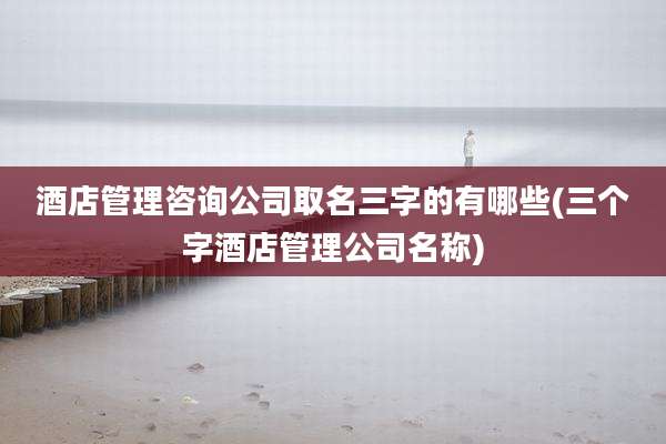 酒店管理咨询公司取名三字的有哪些(三个字酒店管理公司名称)