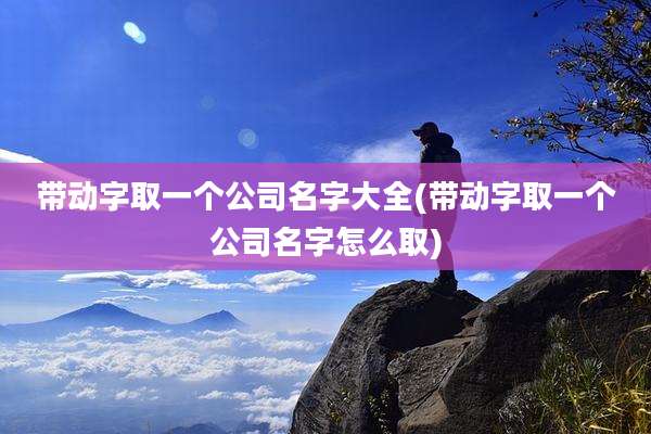 带动字取一个公司名字大全(带动字取一个公司名字怎么取)