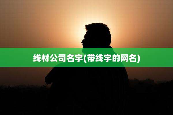 线材公司名字(带线字的网名)