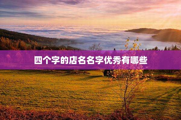 四个字的店名名字优秀有哪些