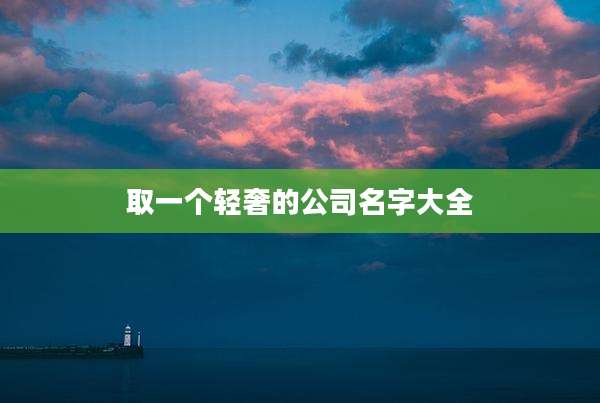 取一个轻奢的公司名字大全