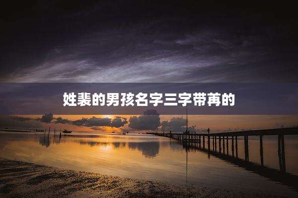 姓裴的男孩名字三字带苒的