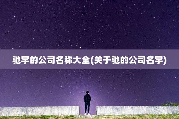 驰字的公司名称大全(关于驰的公司名字)