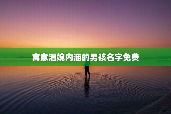 寓意温婉内涵的男孩名字免费