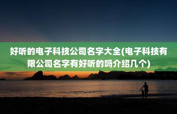 好听的电子科技公司名字大全(电子科技有限公司名字有好听的吗介绍几个)