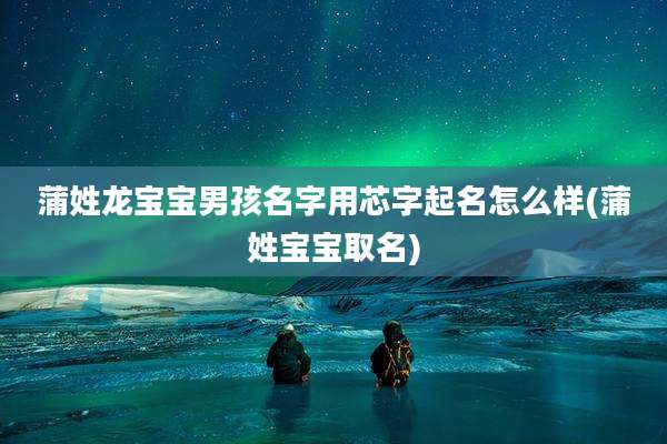 蒲姓龙宝宝男孩名字用芯字起名怎么样(蒲姓宝宝取名)