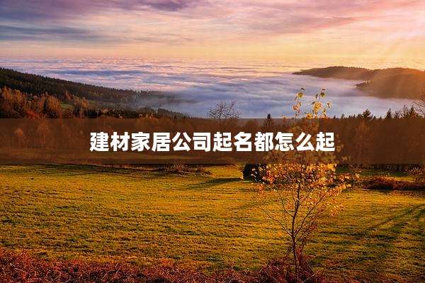 建材家居公司起名都怎么起