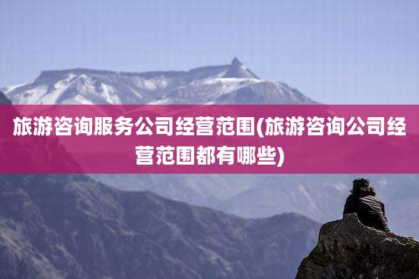 旅游咨询服务公司经营范围(旅游咨询公司经营范围都有哪些)