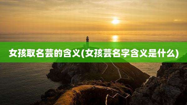 女孩取名芸的含义(女孩芸名字含义是什么)