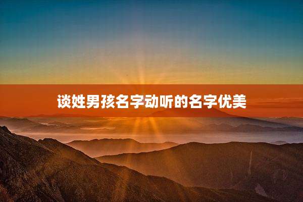 谈姓男孩名字动听的名字优美