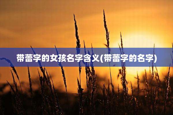 带蕾字的女孩名字含义(带蕾字的名字)