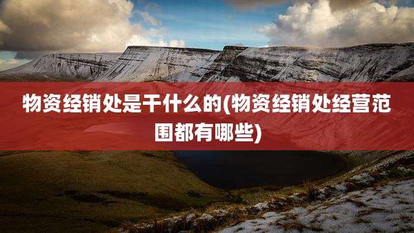 物资经销处是干什么的(物资经销处经营范围都有哪些)