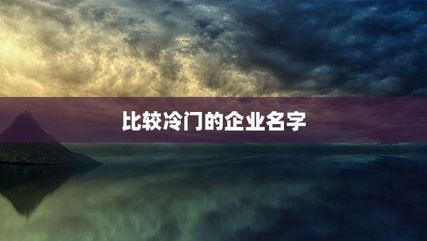 比较冷门的企业名字