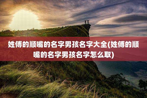 姓傅的顺嘴的名字男孩名字大全(姓傅的顺嘴的名字男孩名字怎么取)