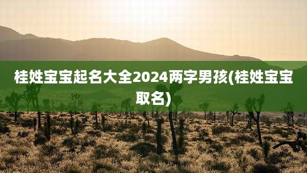 桂姓宝宝起名大全2024两字男孩(桂姓宝宝取名)