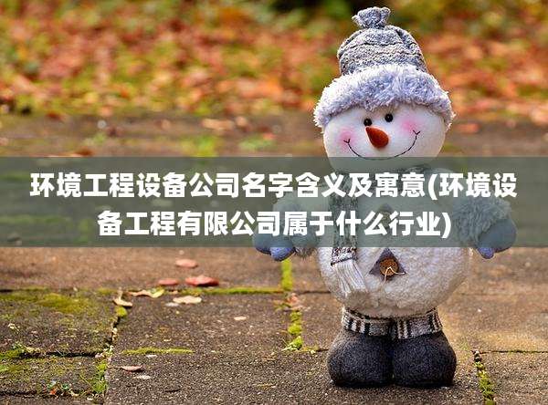 环境工程设备公司名字含义及寓意(环境设备工程有限公司属于什么行业)