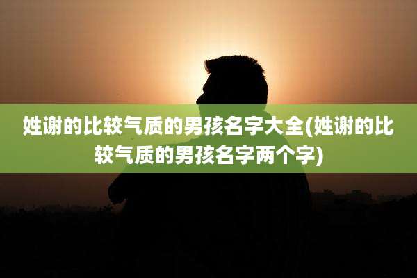 姓谢的比较气质的男孩名字大全(姓谢的比较气质的男孩名字两个字)