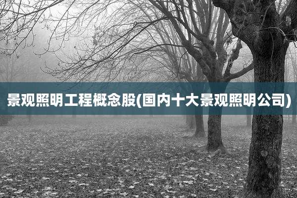 景观照明工程概念股(国内十大景观照明公司)