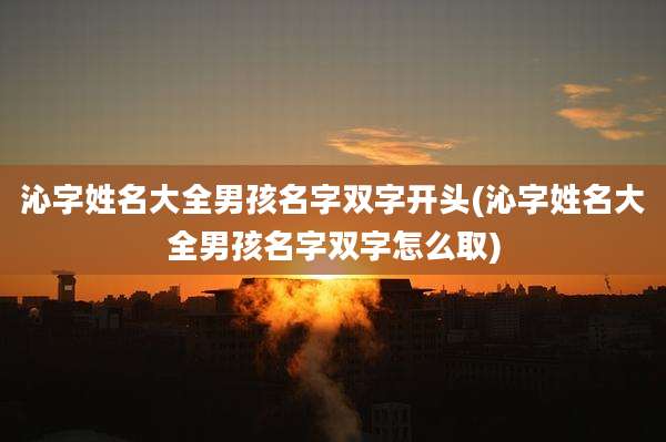 沁字姓名大全男孩名字双字开头(沁字姓名大全男孩名字双字怎么取)