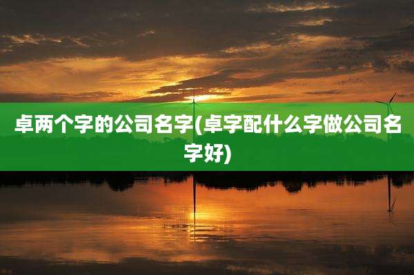 卓两个字的公司名字(卓字配什么字做公司名字好)