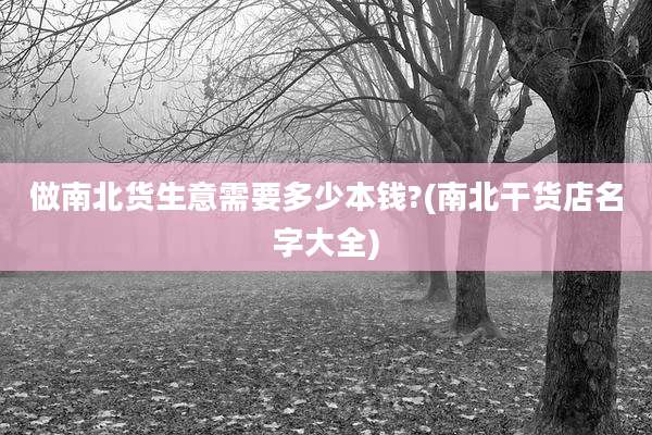 做南北货生意需要多少本钱?(南北干货店名字大全)