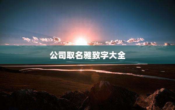 公司取名雅致字大全