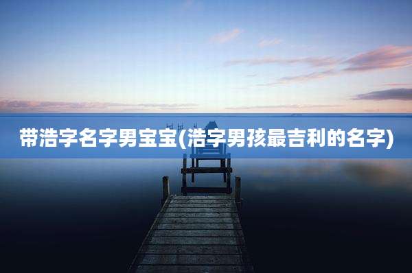 带浩字名字男宝宝(浩字男孩最吉利的名字)