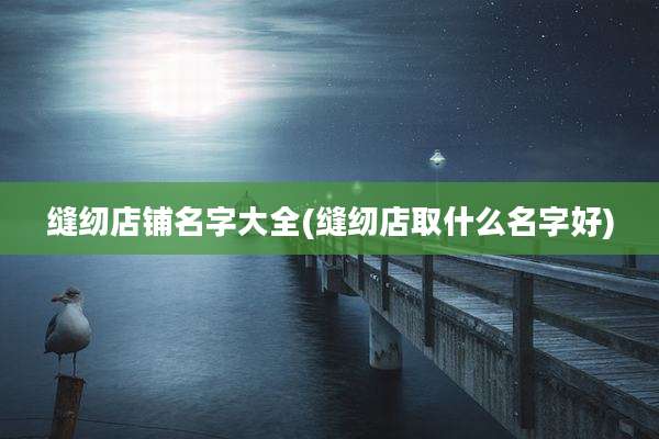 缝纫店铺名字大全(缝纫店取什么名字好)