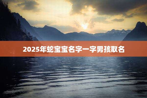 2025年蛇宝宝名字一字男孩取名