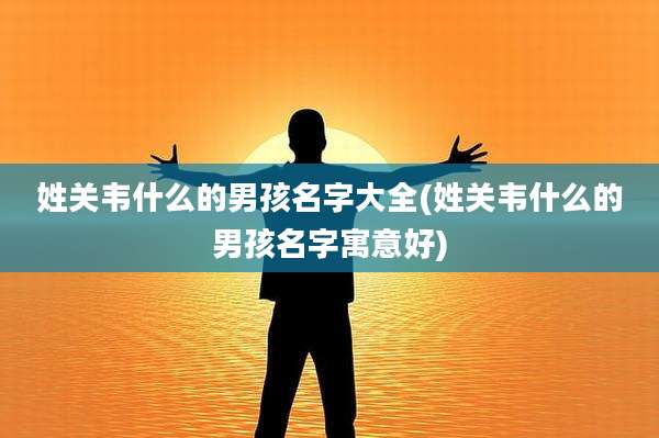 姓关韦什么的男孩名字大全(姓关韦什么的男孩名字寓意好)