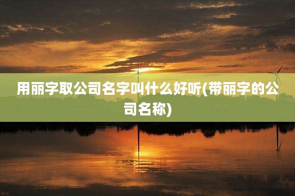 用丽字取公司名字叫什么好听(带丽字的公司名称)