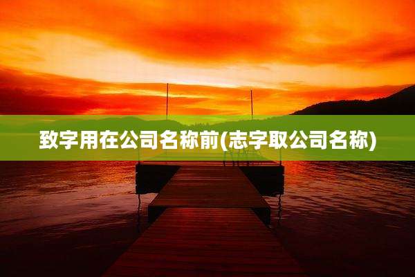 致字用在公司名称前(志字取公司名称)