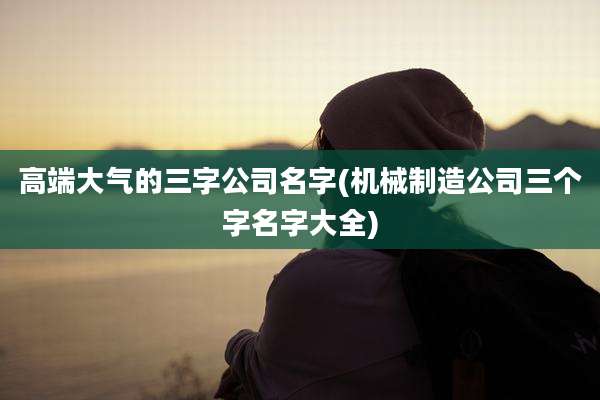 高端大气的三字公司名字(机械制造公司三个字名字大全)