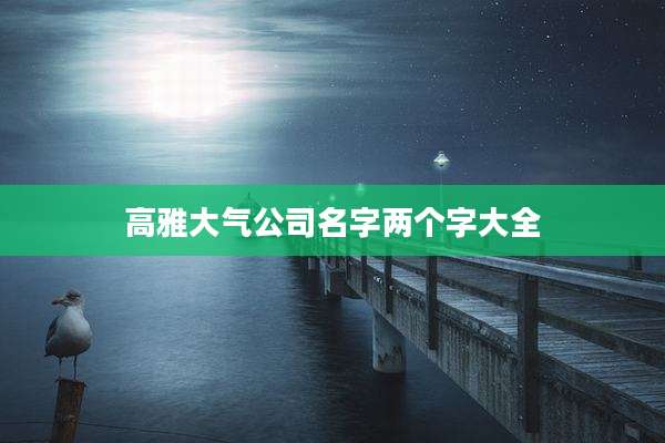 高雅大气公司名字两个字大全